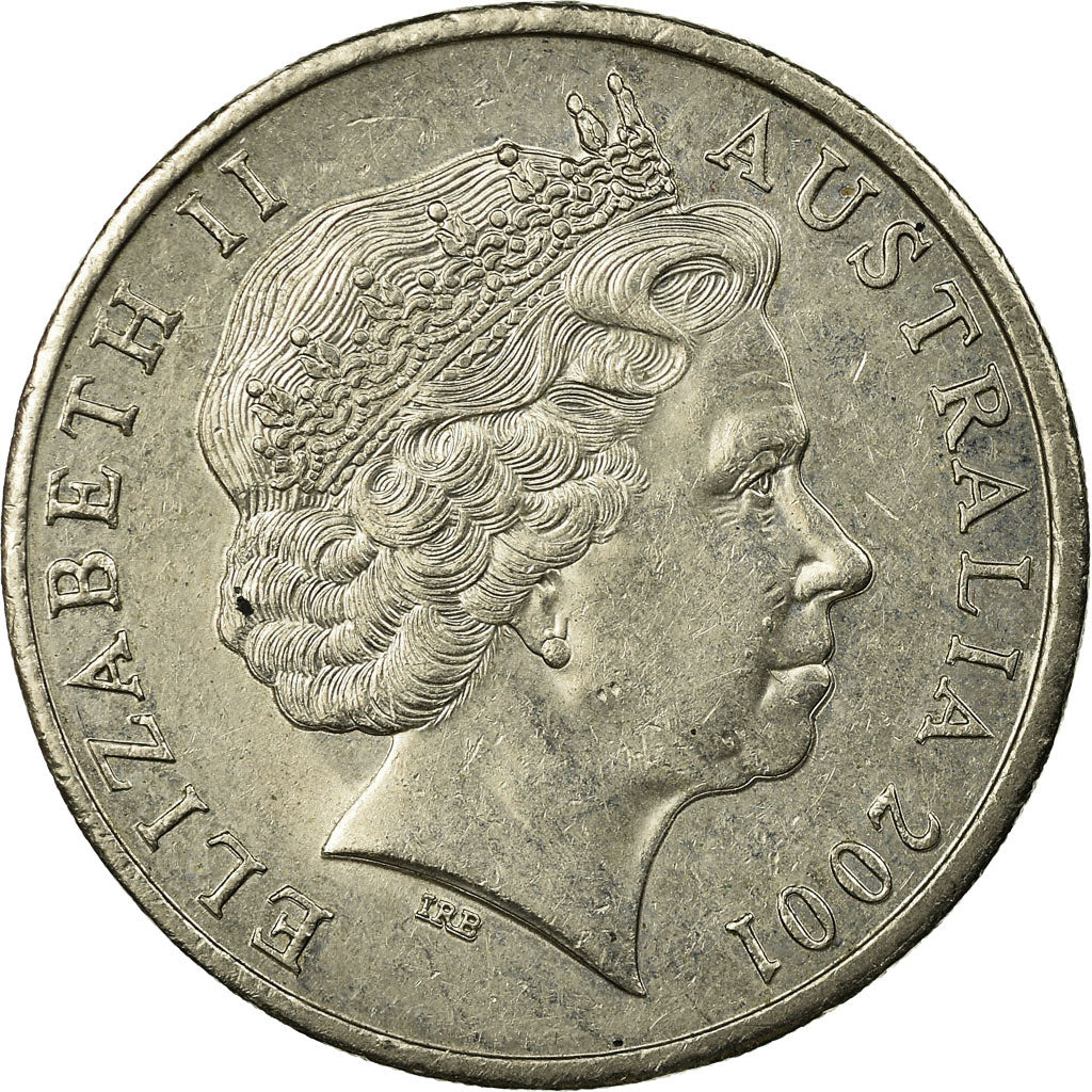 Moneta, Australia, Elizabeth II, 20 Cents, 2001, Royal Australian Mint, BB