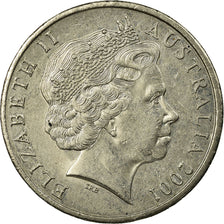 Moneta, Australia, Elizabeth II, 20 Cents, 2001, Royal Australian Mint, BB