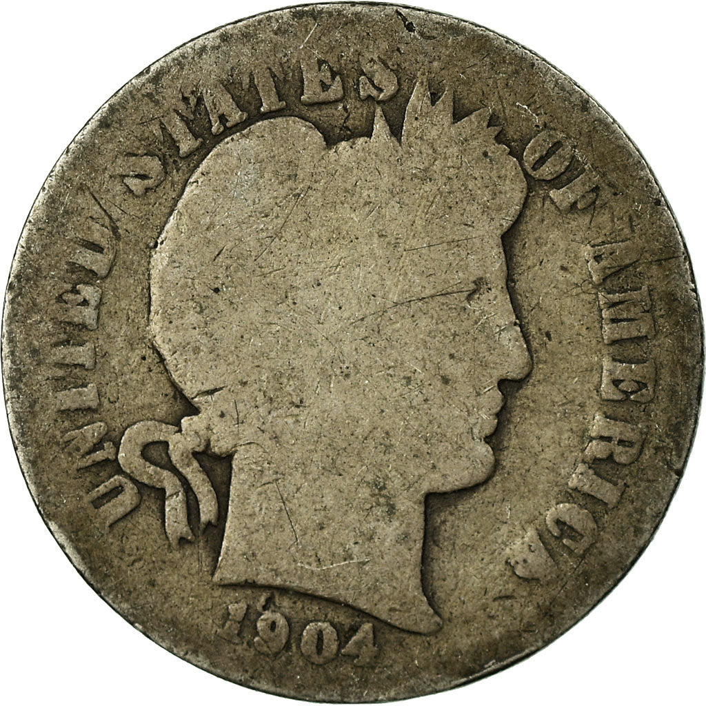Moneta, Stati Uniti, Barber Dime, Dime, 1904, U.S. Mint, Philadelphia, B+