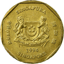 Coin, Singapore, Dollar, 1994, Singapore Mint, EF(40-45), Aluminum-Bronze