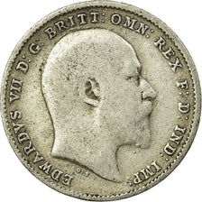 Coin, Great Britain, Edward VII, 3 Pence, 1908, VF(20-25), Silver, KM:797.2