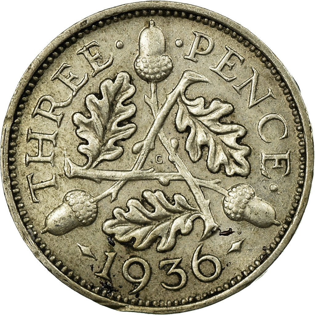 Coin, Great Britain, George V, 3 Pence, 1936, EF(40-45), Silver, KM:831