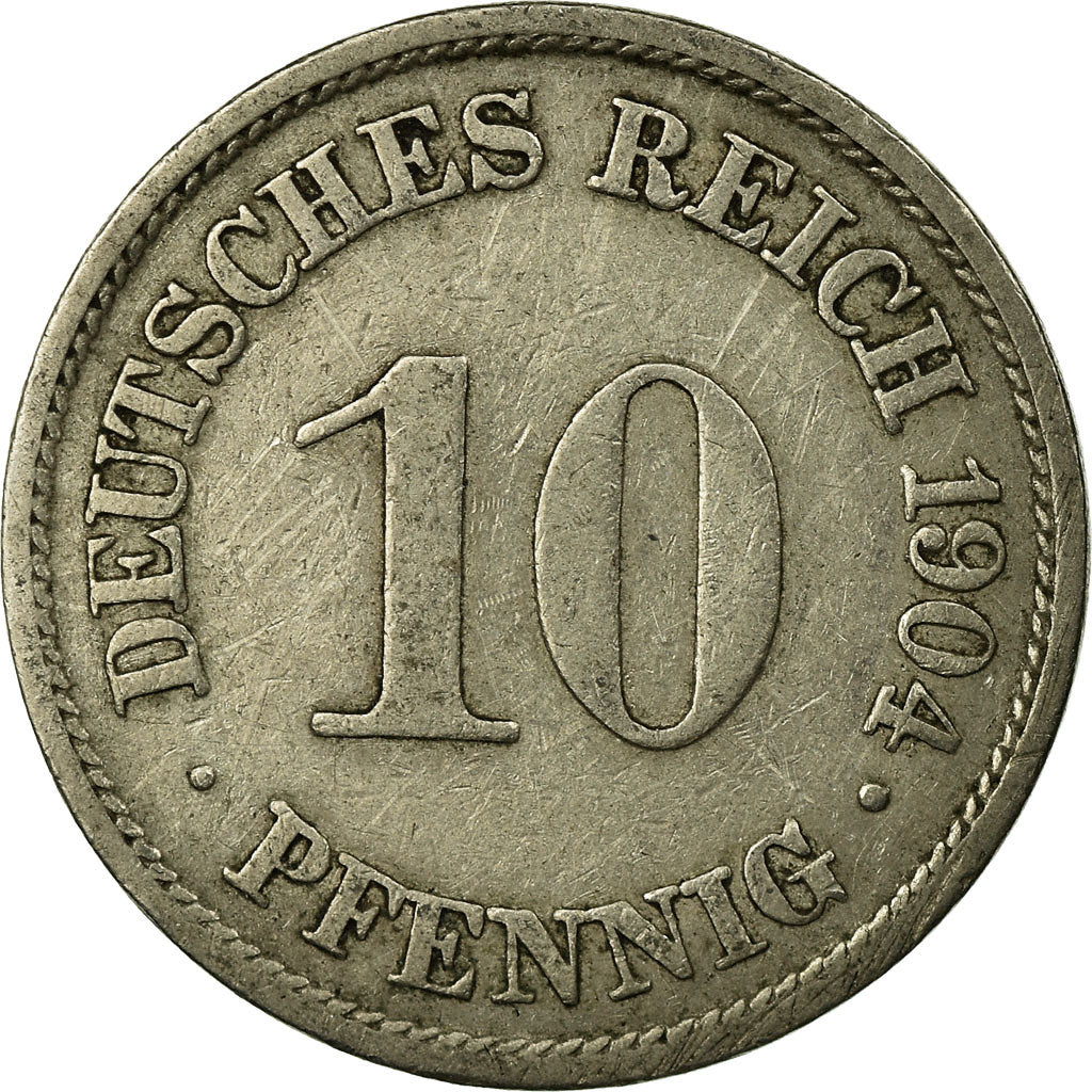 Moeda, ALEMANHA - IMPÉRIO, Wilhelm II, 10 Pfennig, 1904, Berlin, EF(40-45)
