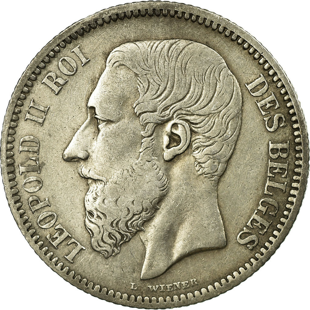Coin, Belgium, Leopold II, 2 Francs, 2 Frank, 1866, EF(40-45), Silver, KM:30.1