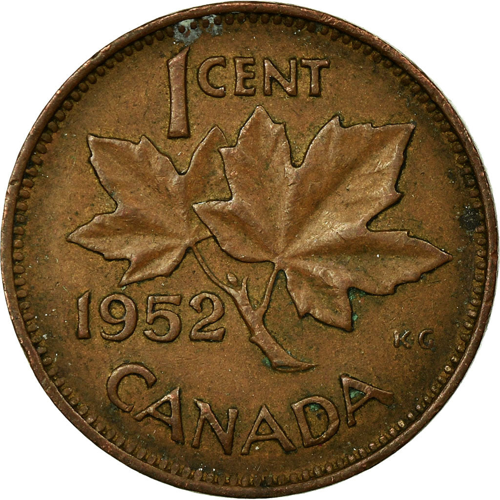 Coin, Canada, Elizabeth II, Cent, 1952, Royal Canadian Mint, EF(40-45), Copper