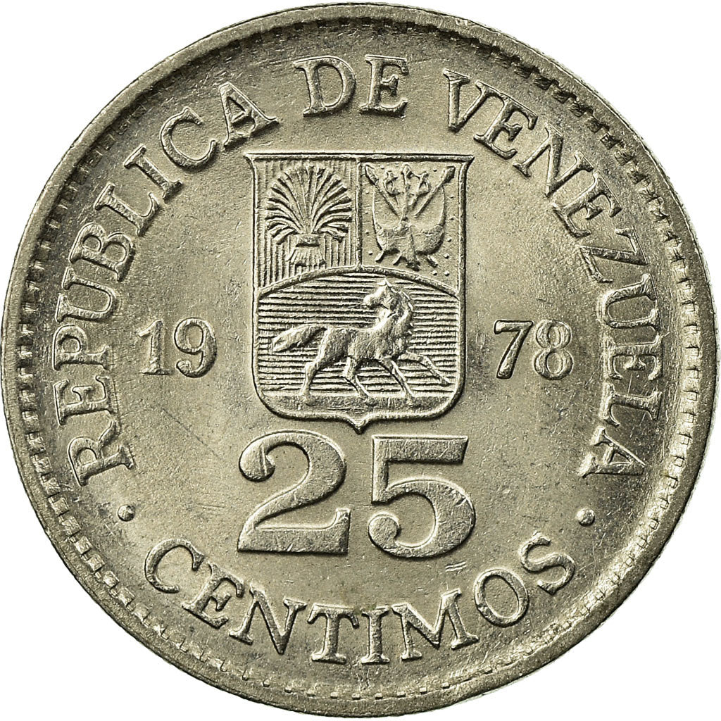 Moneta, Venezuela, 25 Centimos, 1978, Werdohl, Vereinigte Deutsche Metallwerke