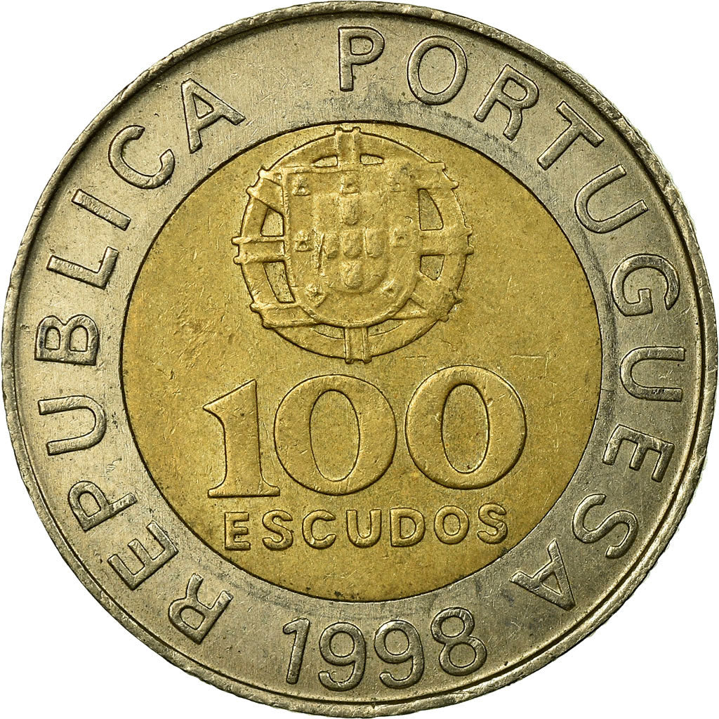 Moneta, Portugal, 100 Escudos, 1998, EF(40-45), Bimetaliczny, KM:645.1