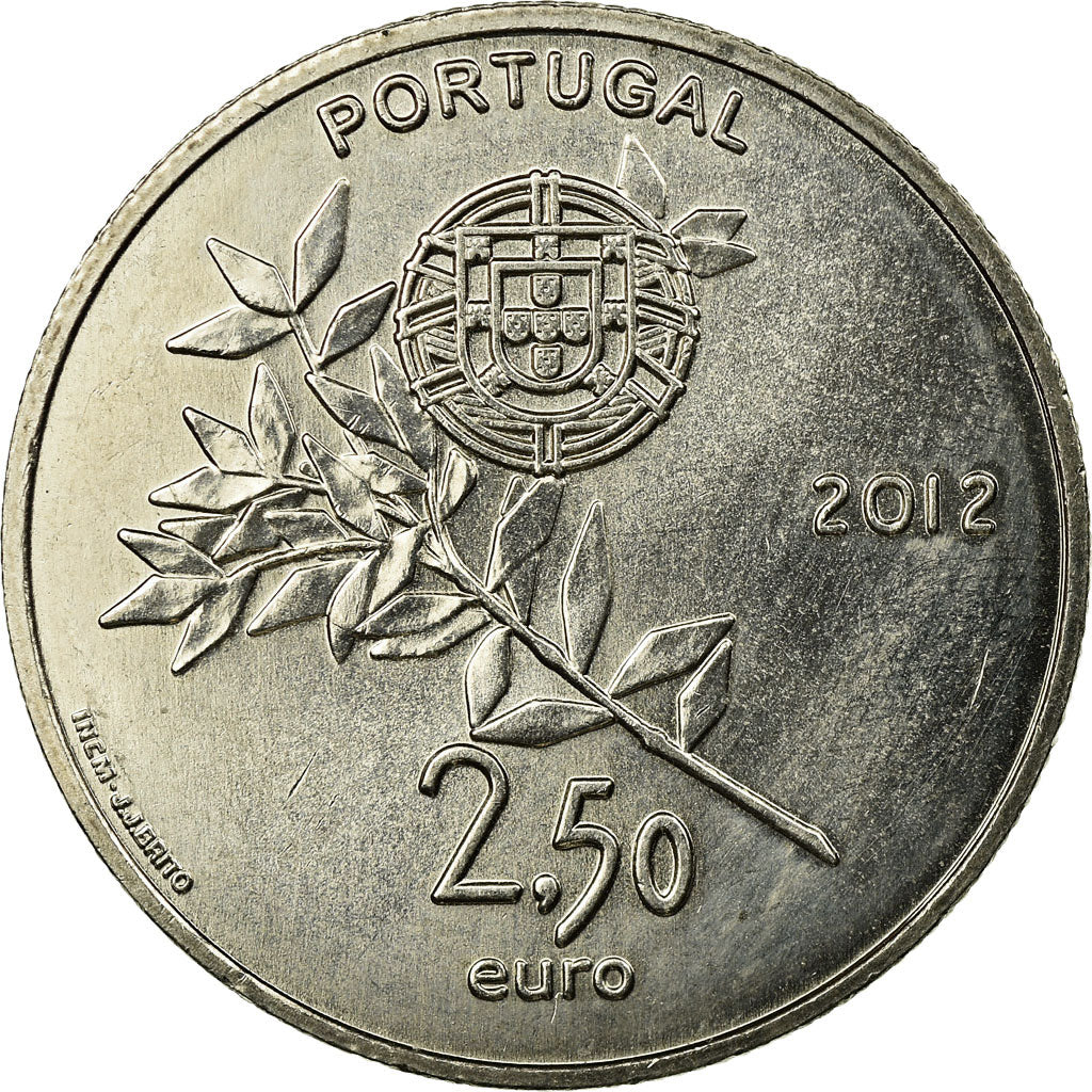 Portugal, 2-1/2 Euro, 2012, AU(55-58), Copper-nickel, KM:816