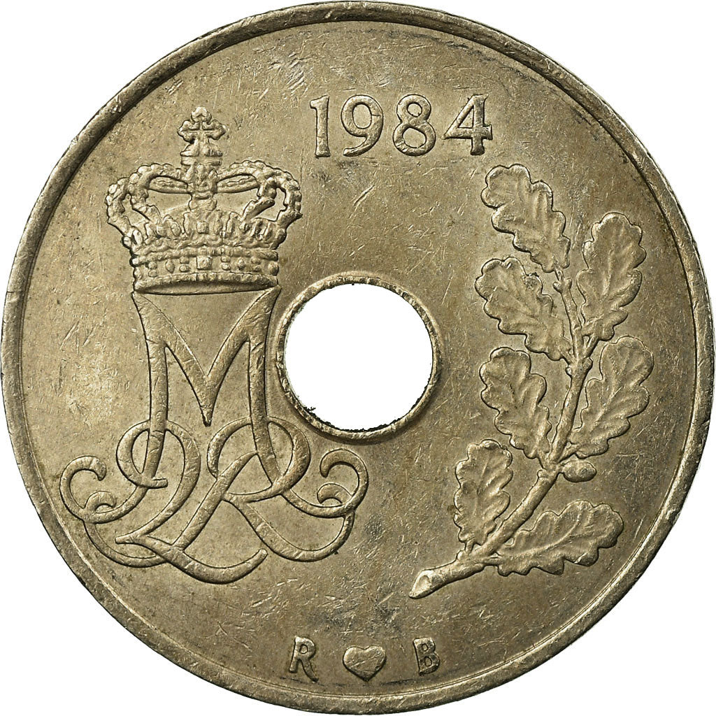 Munten, Denemarken, Margrethe II, 25 Öre, 1984, Copenhagen, ZF, Copper-nickel