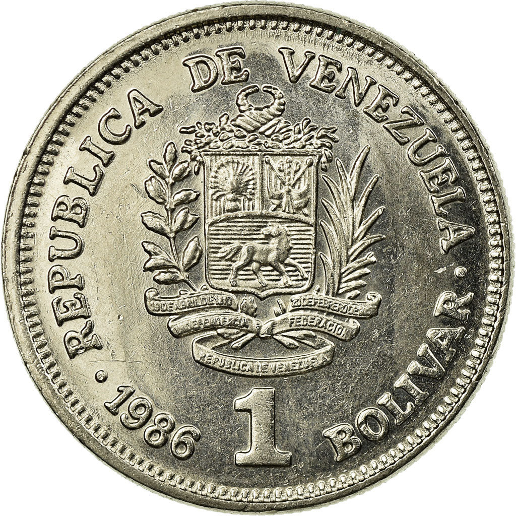 Munten, Venezuela, Bolivar, 1986, PR, Nickel, KM:52