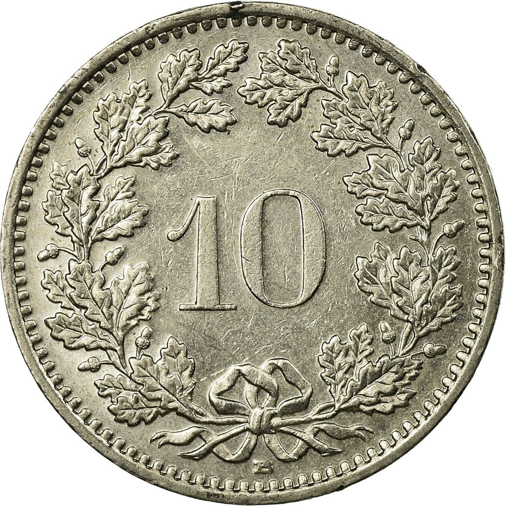 Coin, Switzerland, 10 Rappen, 1987, Bern, EF(40-45), Copper-nickel, KM:27