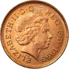 Coin, Great Britain, Elizabeth II, Penny, 1999, EF(40-45), Copper Plated Steel