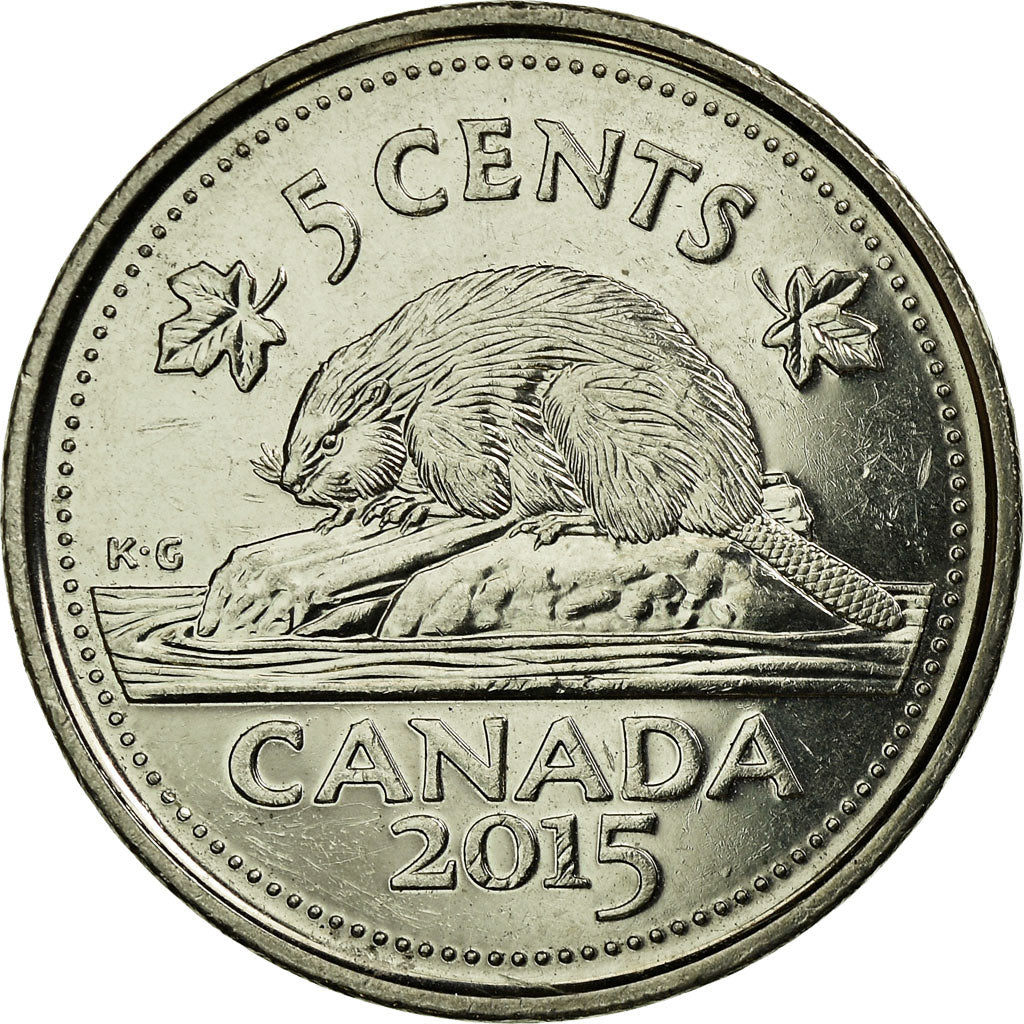 Münze, Kanada, 5 Cents, 2015, VZ, Nickel plated steel