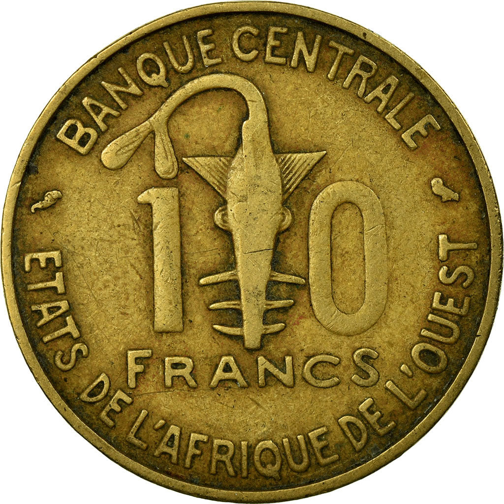 Munten, West Afrikaanse Staten, 10 Francs, 1968, ZF, Aluminum-Nickel-Bronze