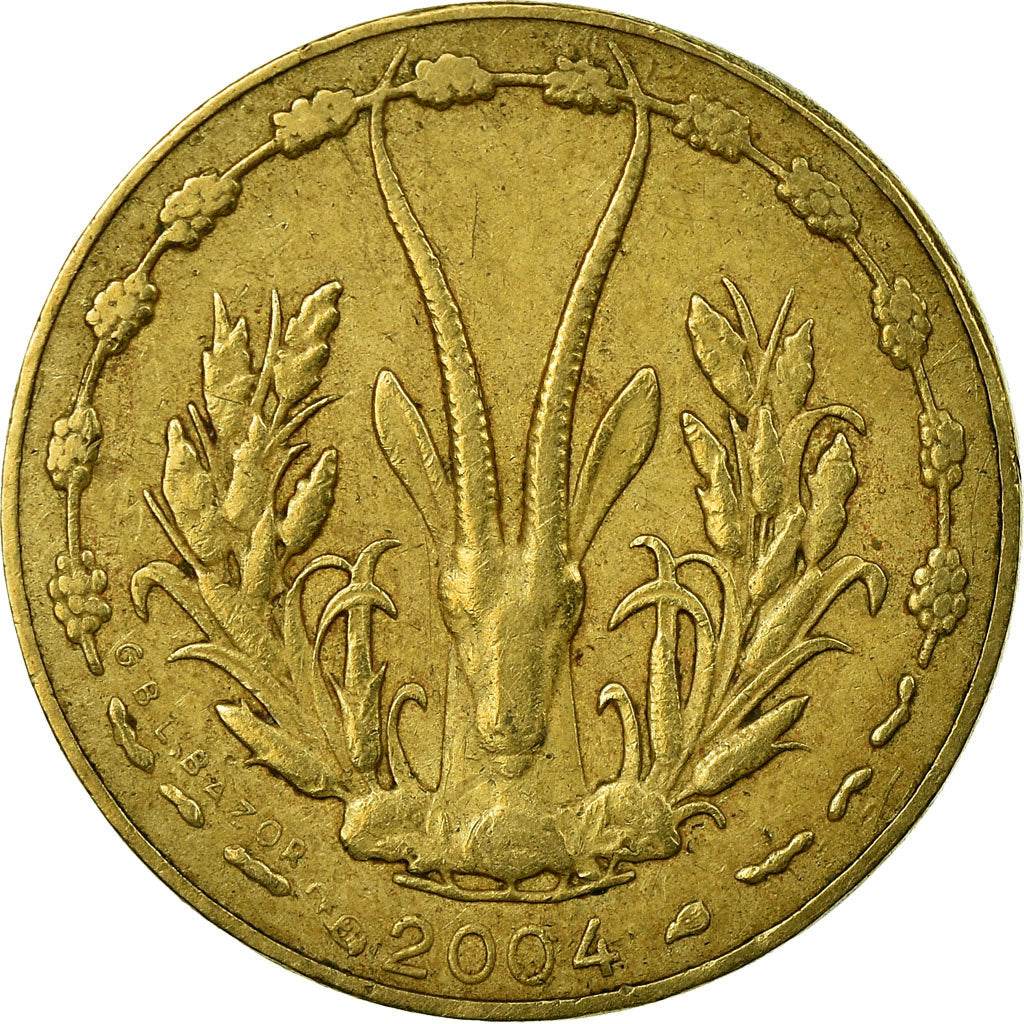 Moneda, Estados del África Occidental, 5 Francs, 2004, MBC, Aluminio - níquel
