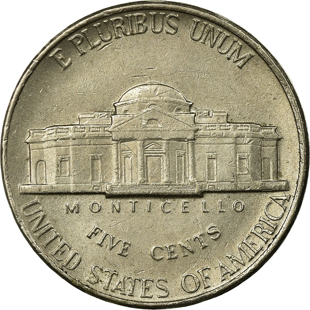 Coin, United States, Jefferson Nickel, 5 Cents, 1991, U.S. Mint, Denver