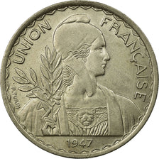 Moeda, INDOCHINA FRANCESA, Piastre, 1947, Paris, AU(55-58), Cobre-níquel