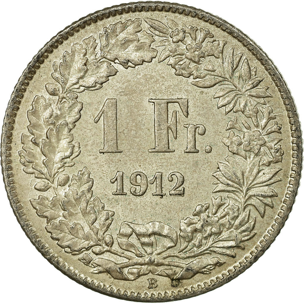 Coin, Switzerland, Franc, 1912, Bern, EF(40-45), Silver, KM:24