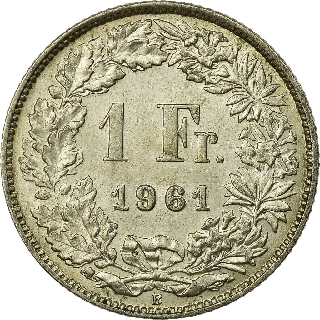 Coin, Switzerland, Franc, 1961, Bern, EF(40-45), Silver, KM:24