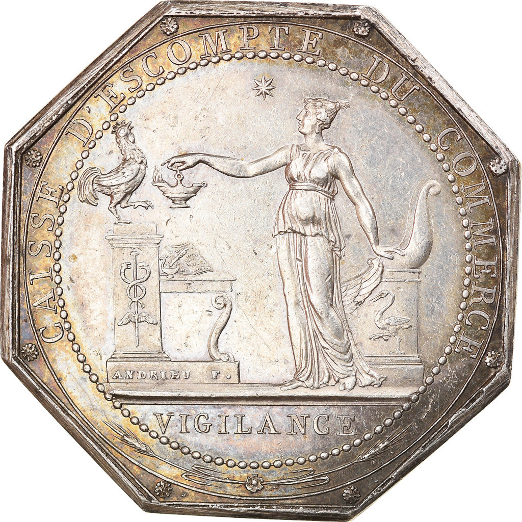 France, Medal, Savings Bank, Caisse d'Escompte du Commerce, 1802, Andrieu