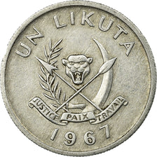 Monnaie, CONGO, DEMOCRATIC REPUBLIC, Likuta, 1967, Paris, TB+, Aluminium, KM:8