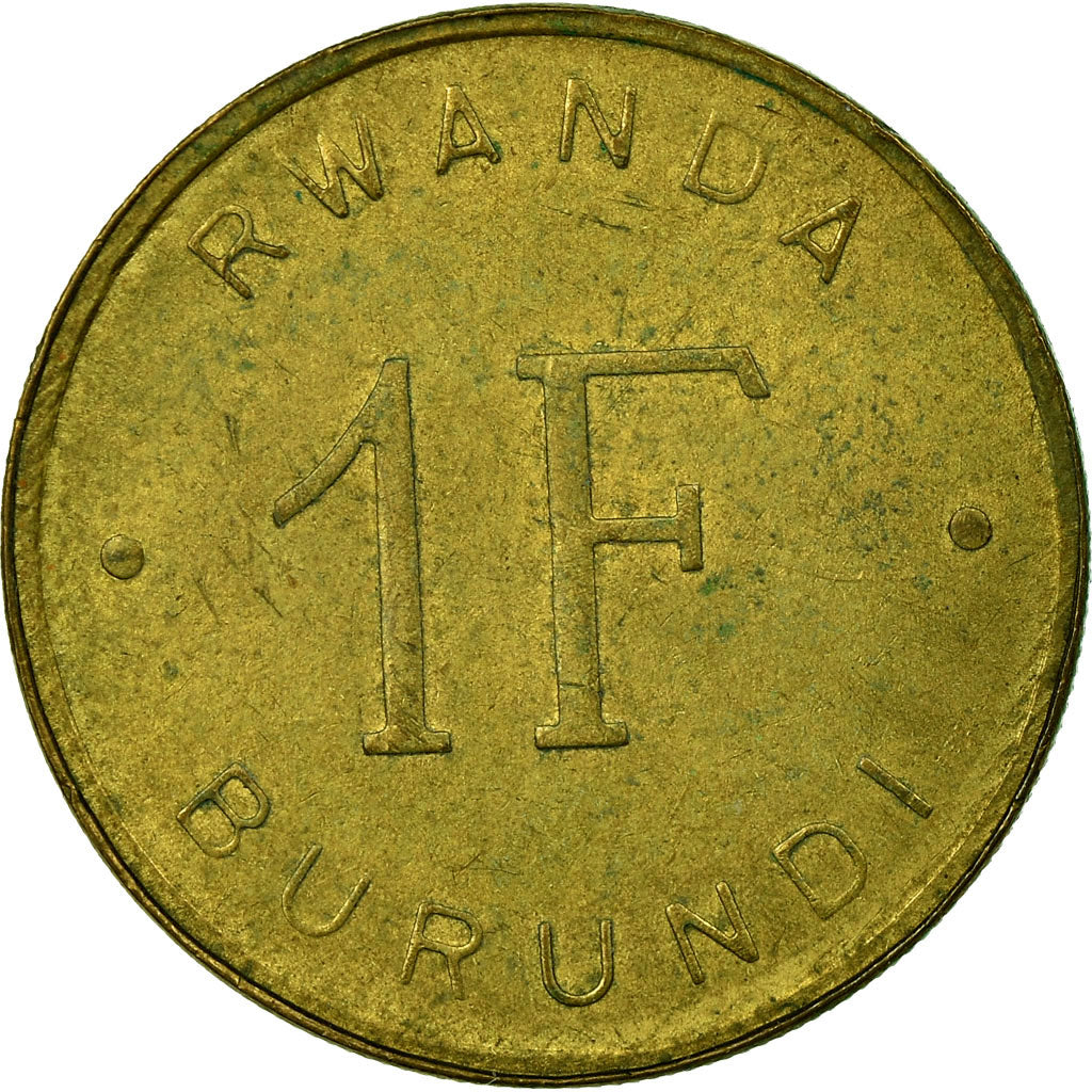 Coin, RWANDA & BURUNDI, Franc, 1961, EF(40-45), Brass, KM:1