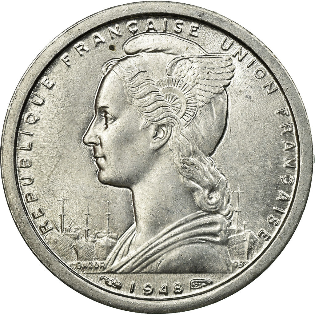 Coin, SAINT PIERRE & MIQUELON, Franc, 1948, Paris, AU(55-58), Aluminum, KM:1