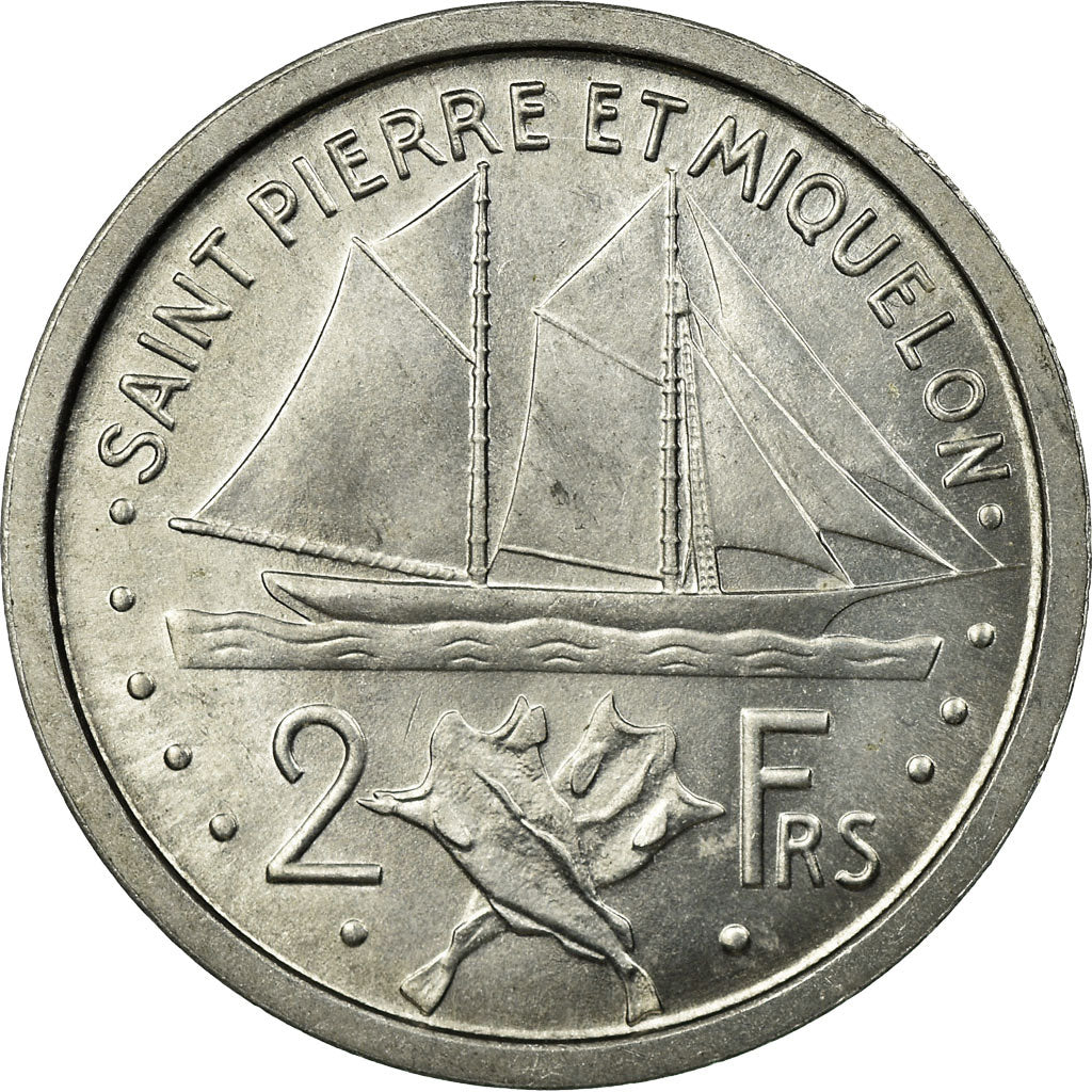 Coin, SAINT PIERRE & MIQUELON, 2 Francs, 1948, Paris, AU(55-58), Aluminum, KM:2