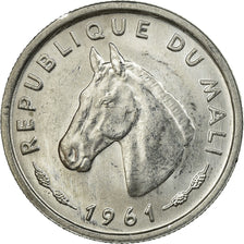 Coin, Mali, 10 Francs, 1961, Paris, AU(55-58), Aluminum, KM:3
