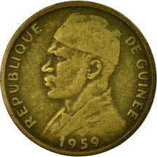 Coin, Guinea, 10 Francs, 1959, VF(30-35), Aluminum-Bronze, KM:2