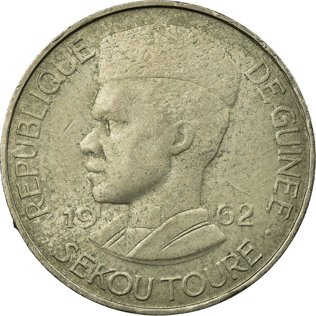Coin, Guinea, 10 Francs, 1962, EF(40-45), Copper-nickel, KM:6