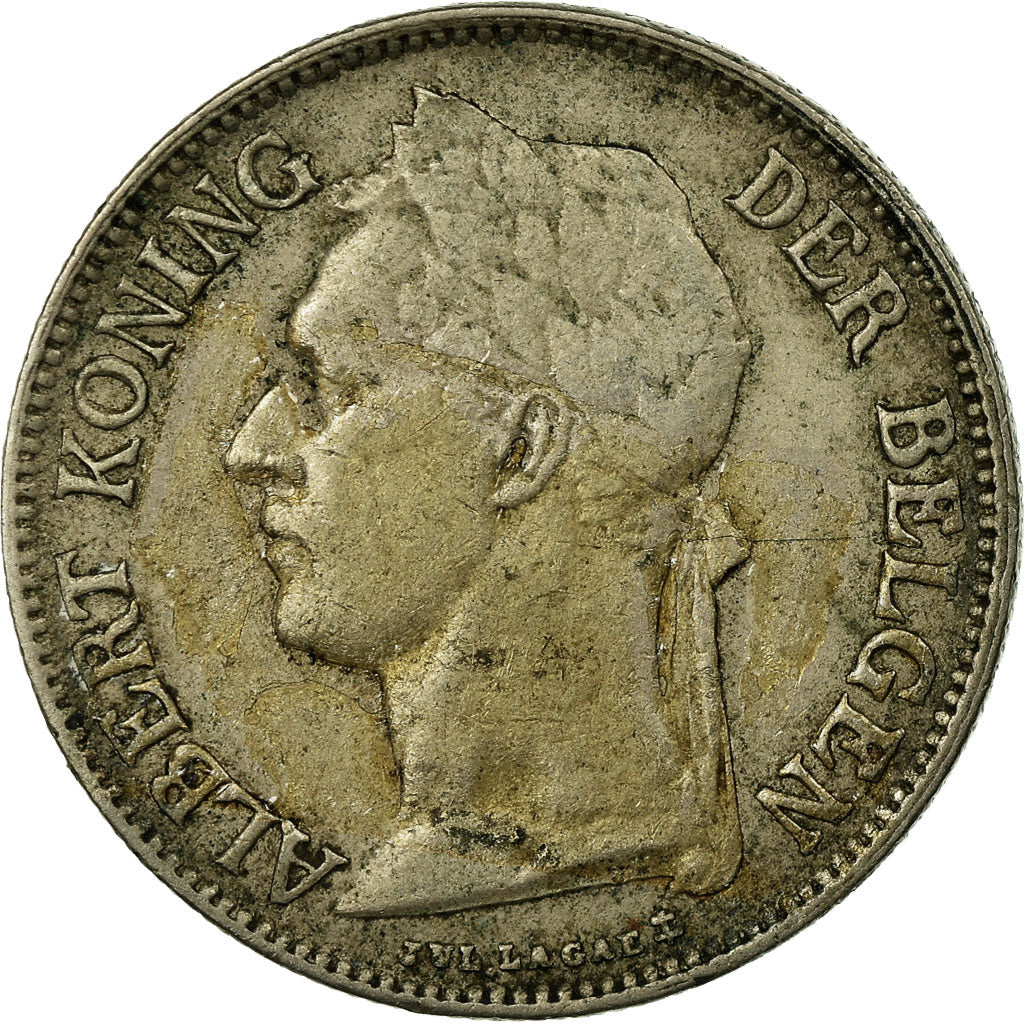 Coin, Belgian Congo, 50 Centimes, 1924, EF(40-45), Copper-nickel, KM:23