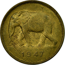Coin, Belgian Congo, 2 Francs, 1947, VF(30-35), Brass, KM:28