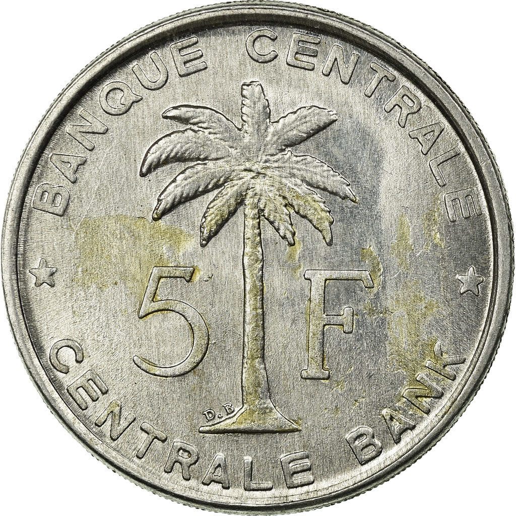 Moneta, Congo belga, RUANDA-URUNDI, 5 Francs, 1956, BB, Alluminio, KM:3