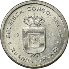 Coin, Belgian Congo, RUANDA-URUNDI, 50 Centimes, 1954, VF(30-35), Aluminum, KM:2