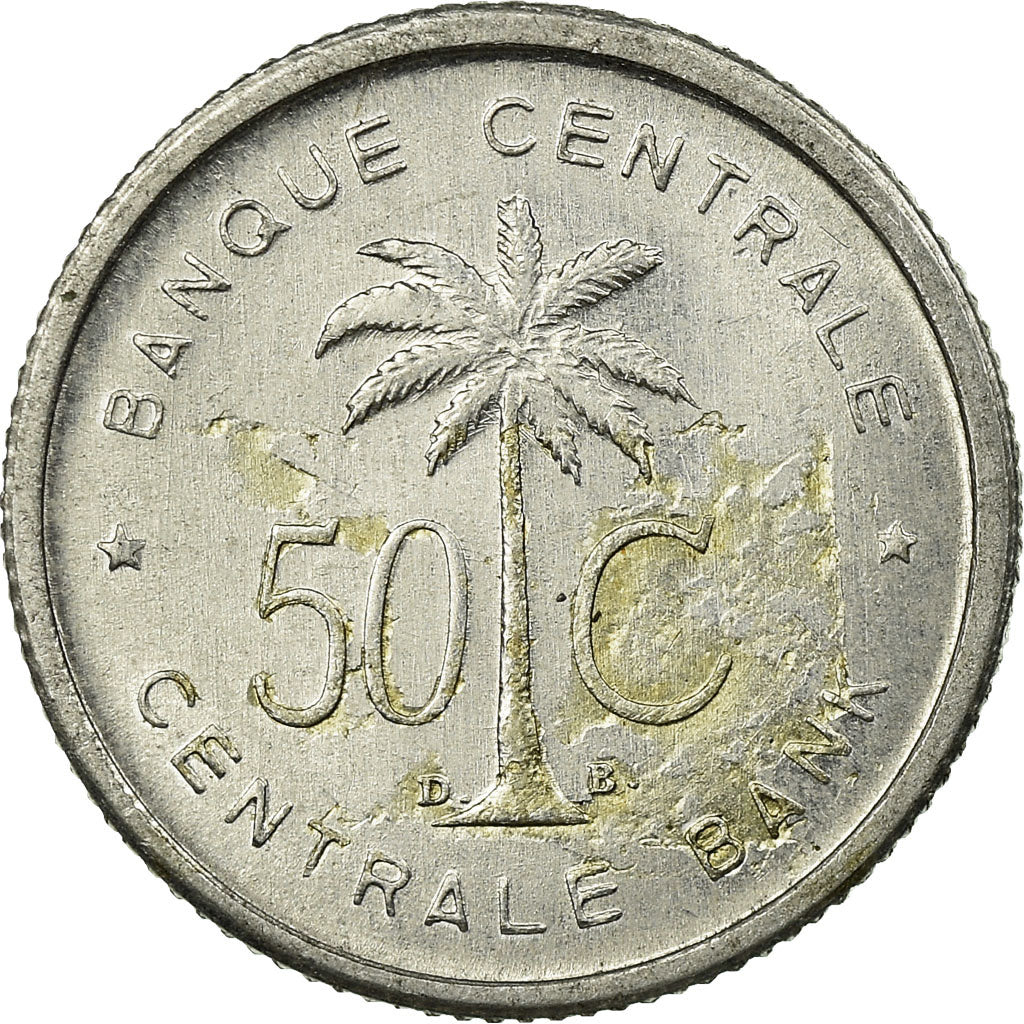 Coin, Belgian Congo, RUANDA-URUNDI, 50 Centimes, 1954, VF(30-35), Aluminum, KM:2