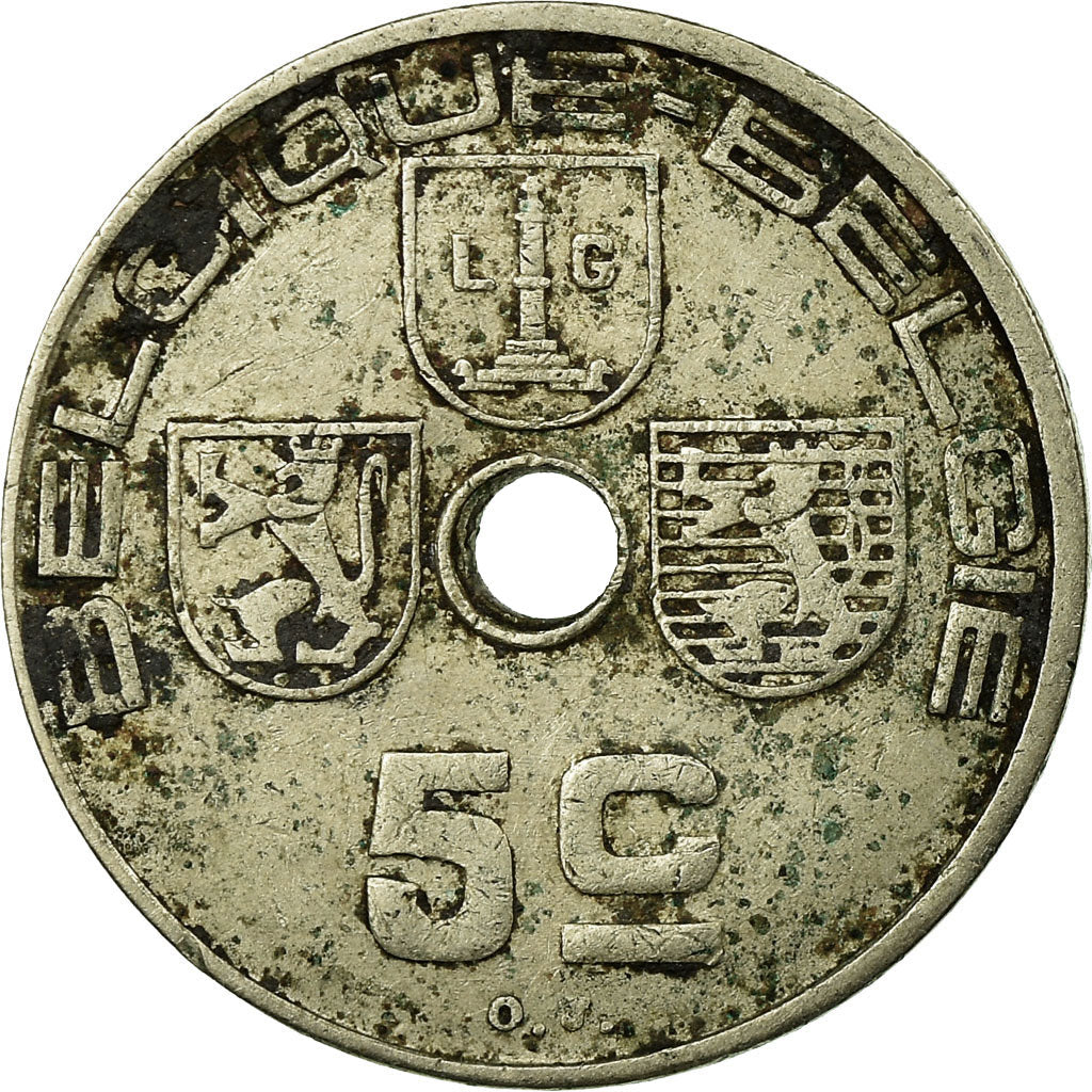 Coin, Belgium, 5 Centimes, 1938, VF(30-35), Nickel-brass, KM:110.1