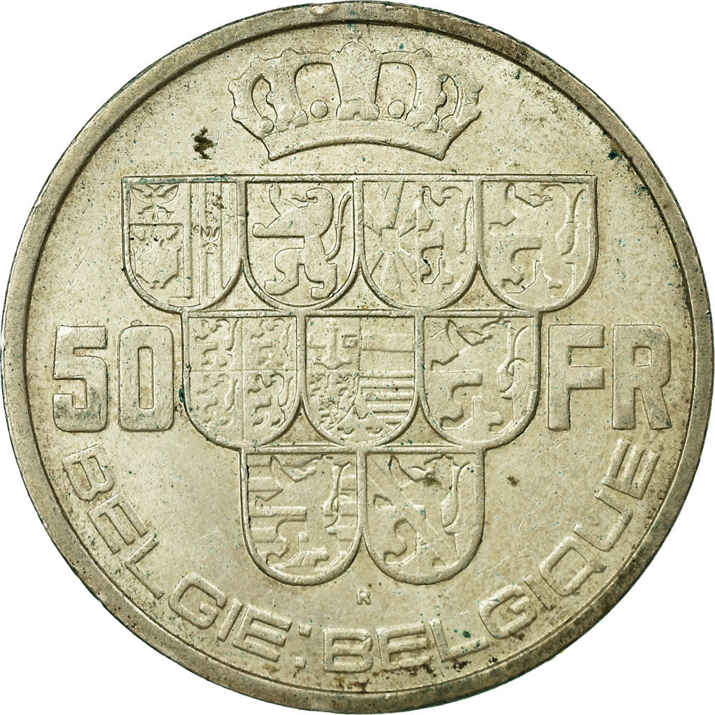 Coin, Belgium, 50 Francs, 50 Frank, 1939, EF(40-45), Silver, KM:122.1