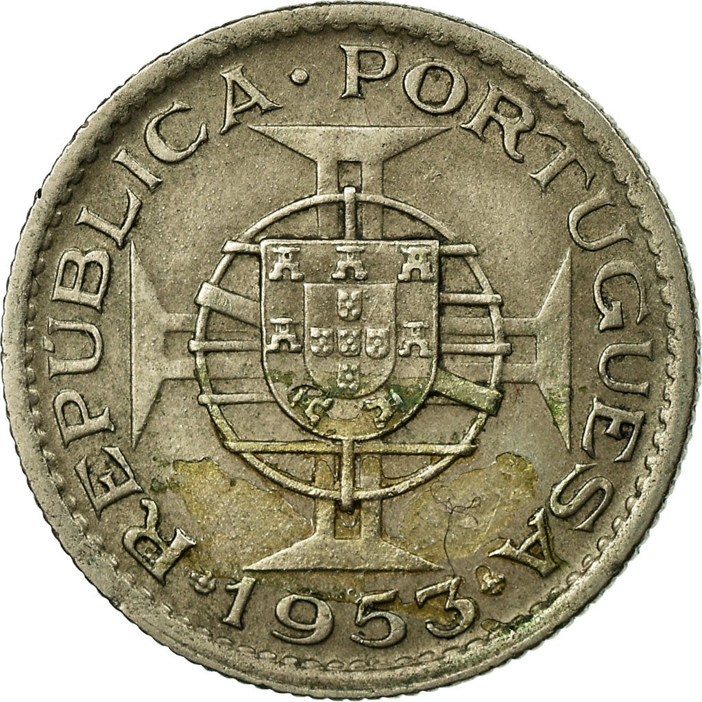 Coin, Cape Verde, 2-1/2 Escudos, 1953, EF(40-45), Nickel-Bronze, KM:9