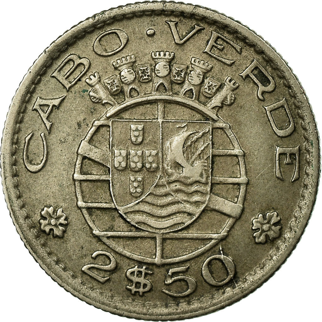 Coin, Cape Verde, 2-1/2 Escudos, 1953, EF(40-45), Nickel-Bronze, KM:9