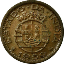 Coin, INDIA-PORTUGUESE, 10 Centavos, 1959, VF(30-35), Bronze, KM:30