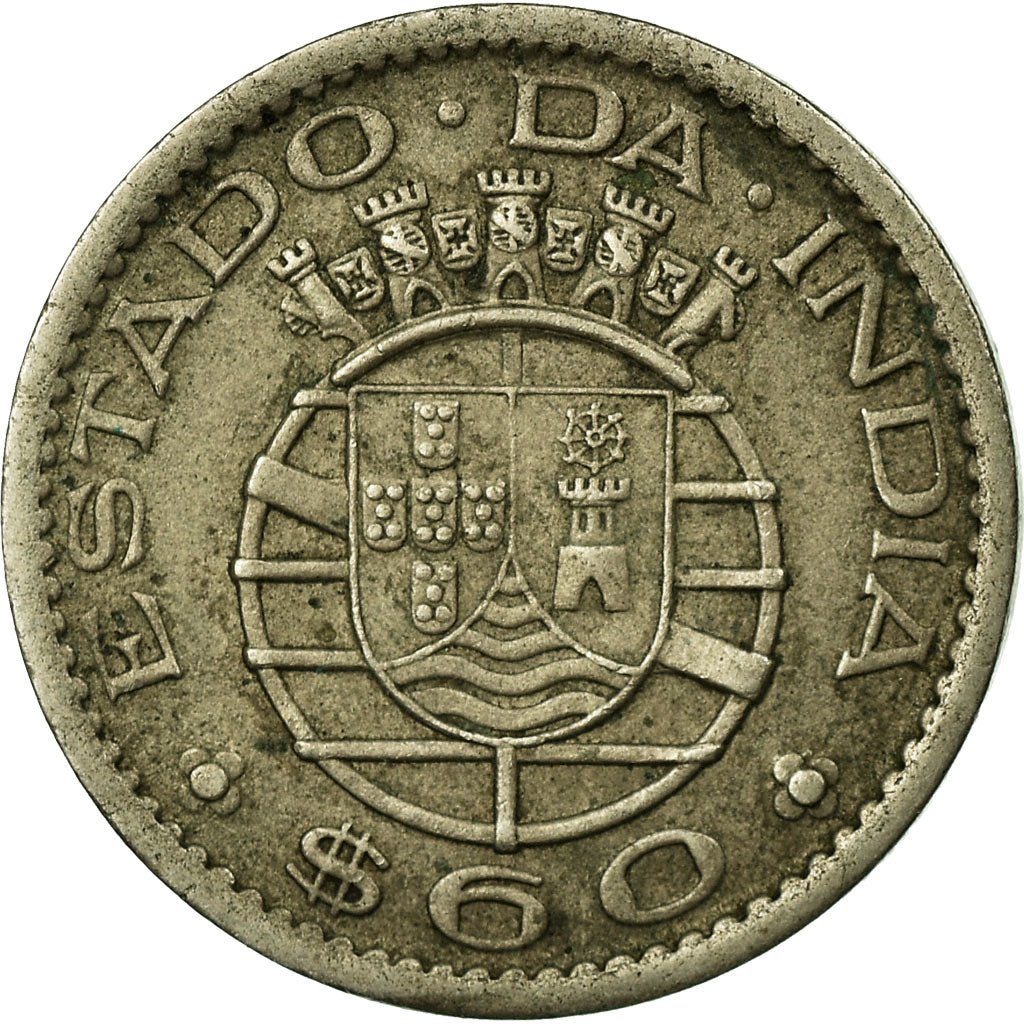 Monnaie, INDIA-PORTUGUESE, 60 Centavos, 1959, TTB, Copper-nickel, KM:32