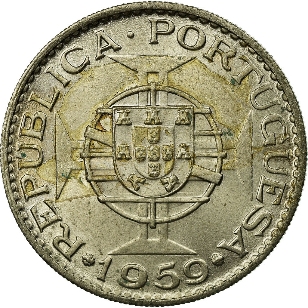 Münze, INDIA-PORTUGUESE, 6 Escudos, 1959, SS, Copper-nickel, KM:35