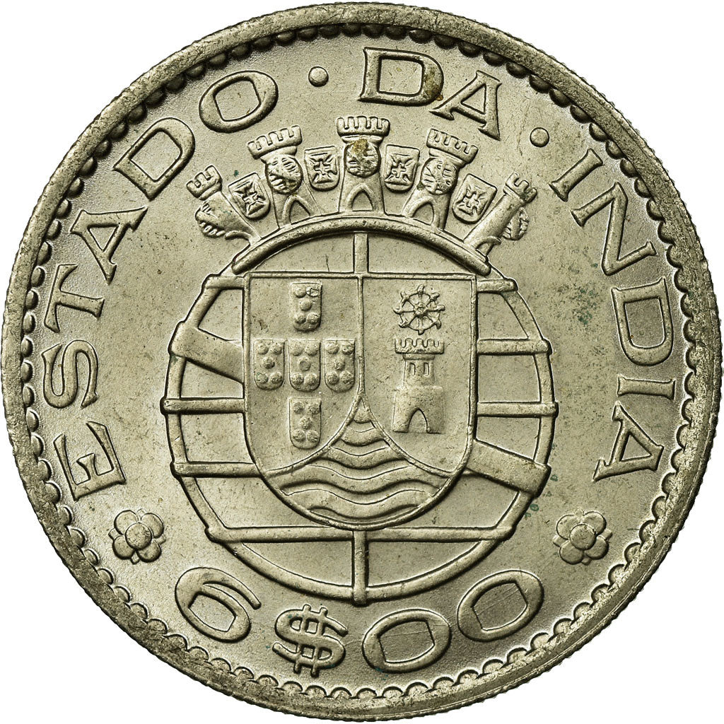 Münze, INDIA-PORTUGUESE, 6 Escudos, 1959, SS, Copper-nickel, KM:35