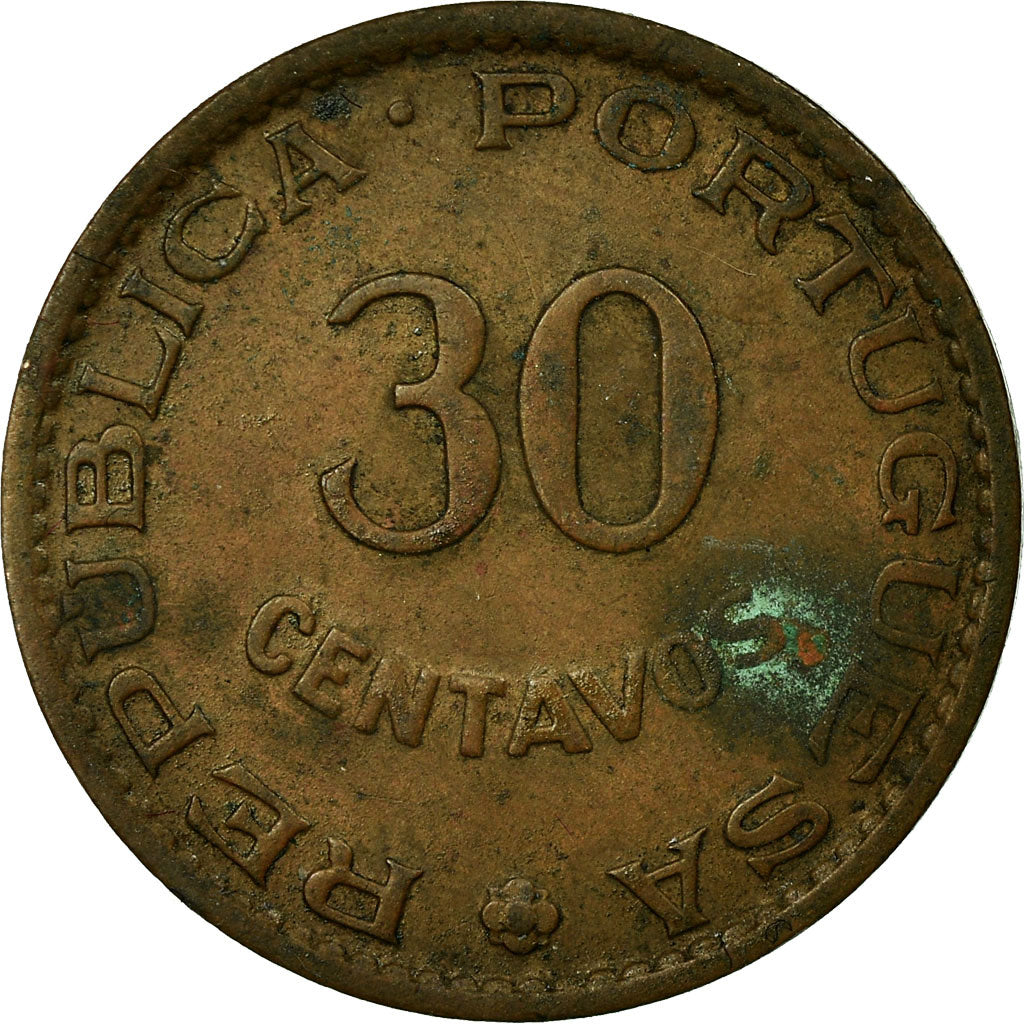 Coin, INDIA-PORTUGUESE, 30 Centavos, 1958, EF(40-45), Bronze, KM:31