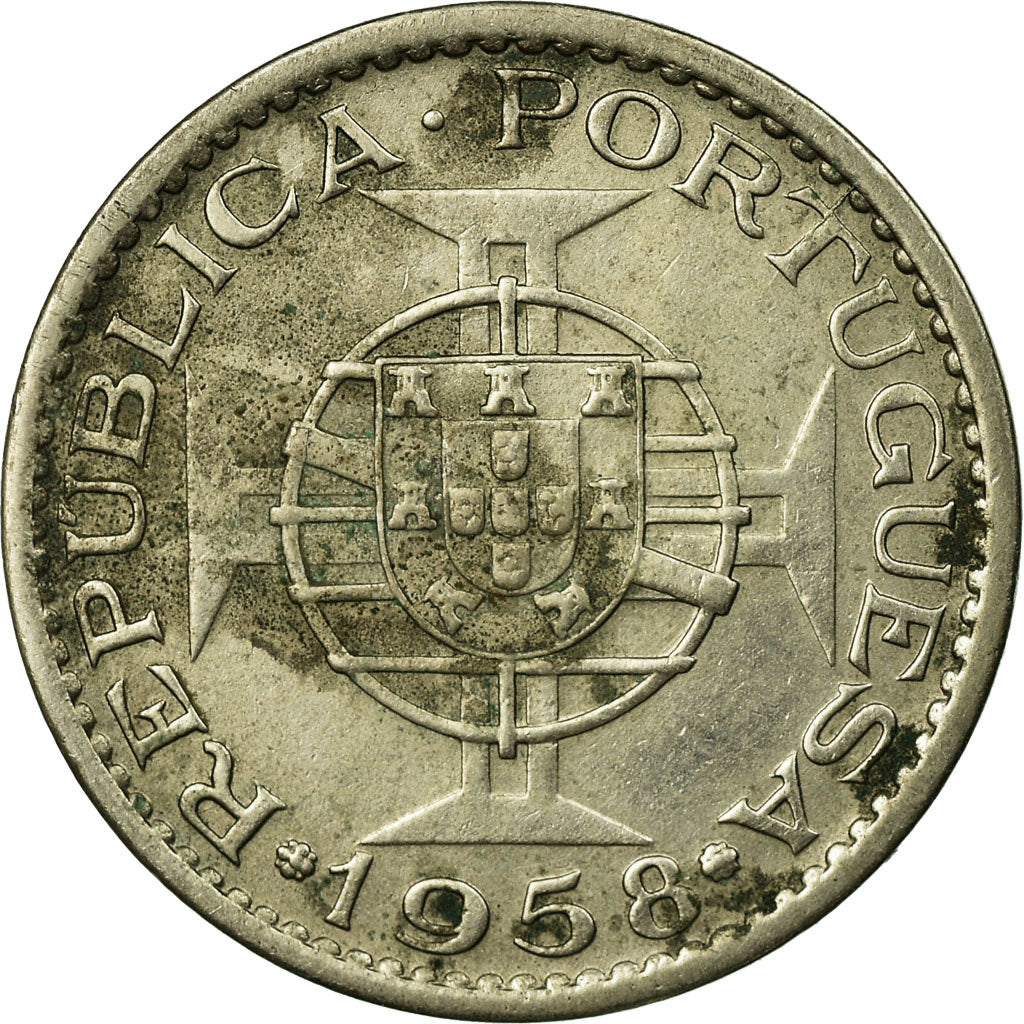 Moeda, ÍNDIA - PORTUGUESA, Escudo, 1958, EF(40-45), Cobre-níquel, KM:33