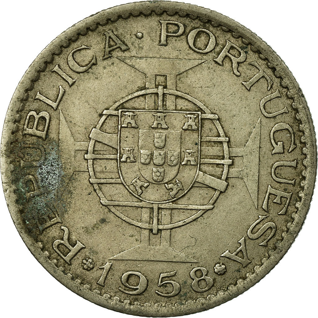 Monnaie, INDIA-PORTUGUESE, 3 Escudos, 1958, TTB, Copper-nickel, KM:34