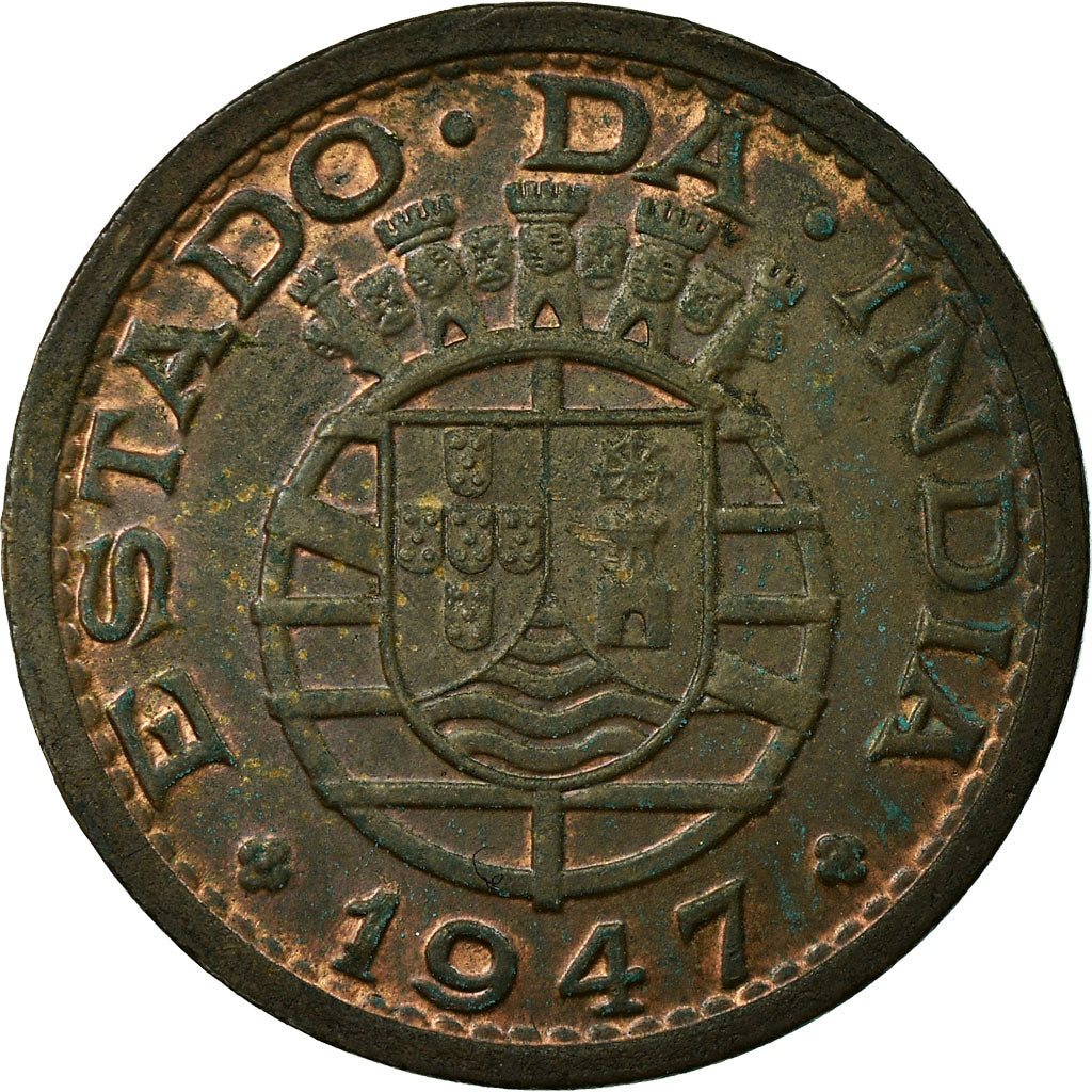 Moneta, INDIE-PORTUGALSKIE, Tanga, 60 Reis, 1947, EF(40-45), Bronze, KM:24