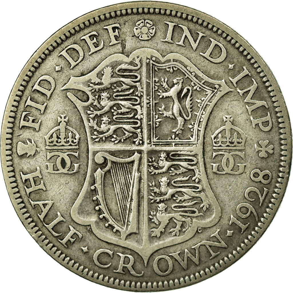 Coin, Great Britain, George V, 1/2 Crown, 1928, VF(20-25), Silver, KM:835