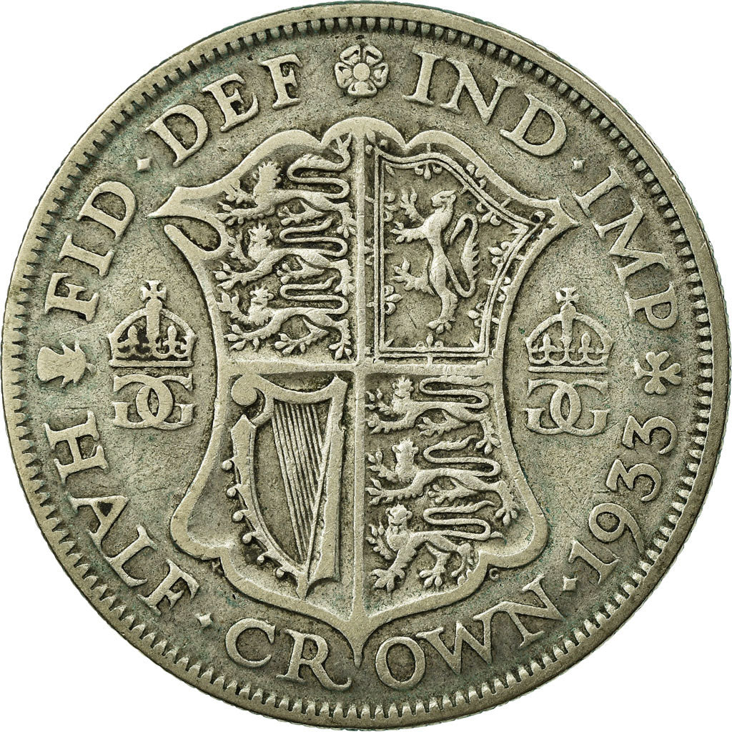 Coin, Great Britain, George V, 1/2 Crown, 1933, VF(20-25), Silver, KM:835
